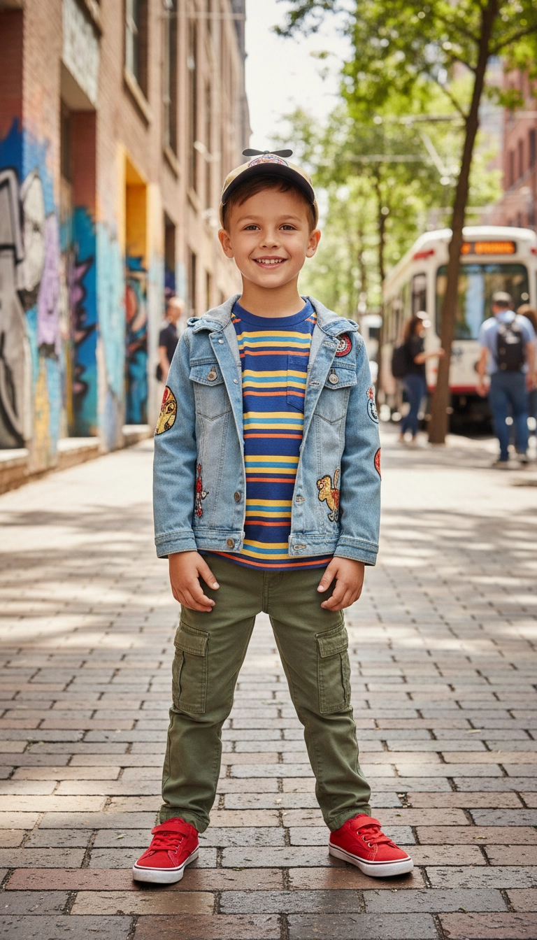 Boy modeling Flapdoodles apparel