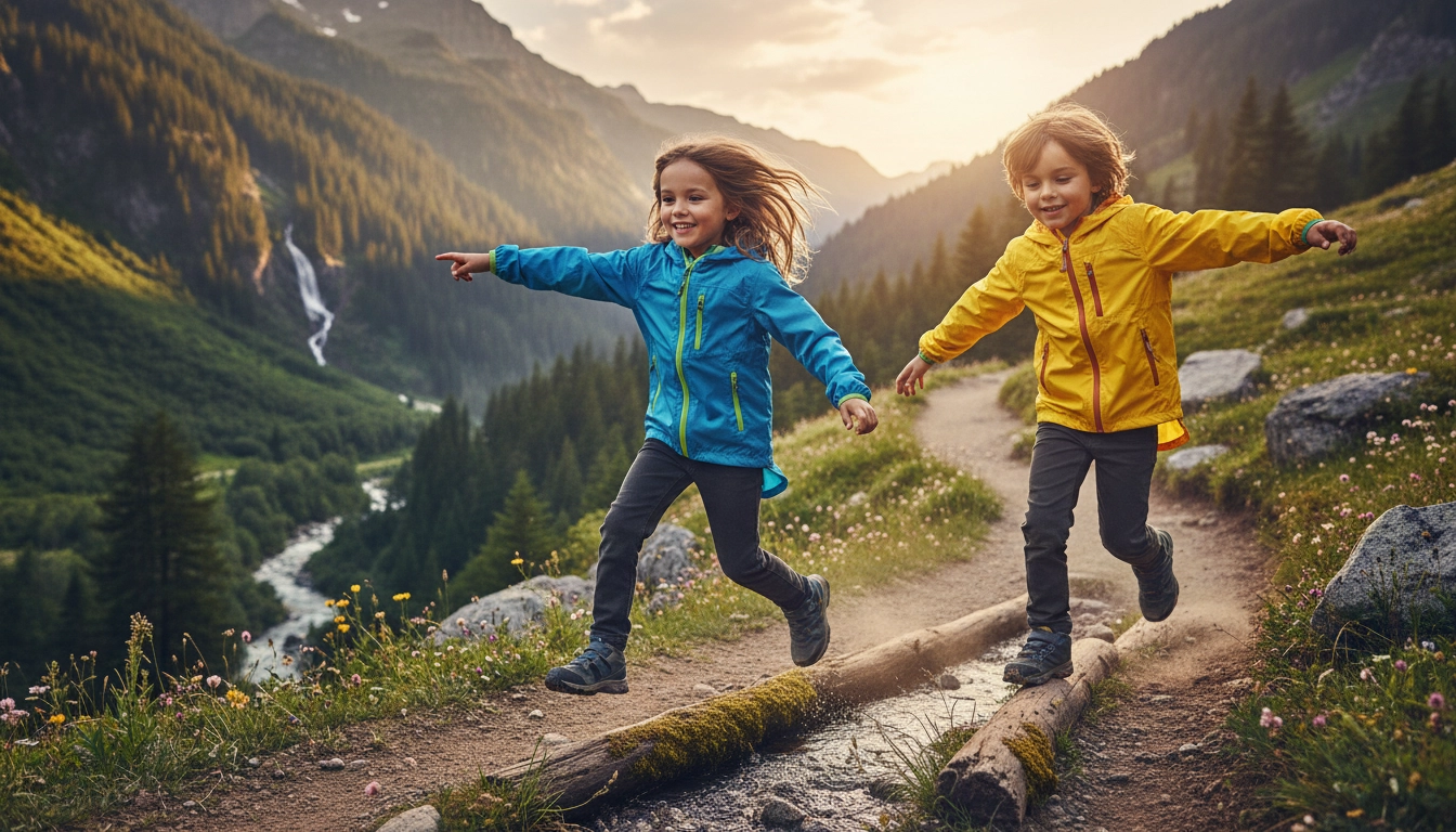 Child wearing Flapdoodles outerwear outdoors